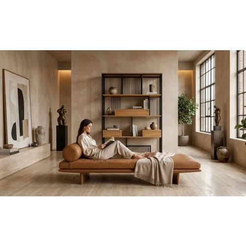 REGAŁ NA KSIĄŻKI METALOWY DREWNO LITE DĄB JESION OLCHA RNK-112